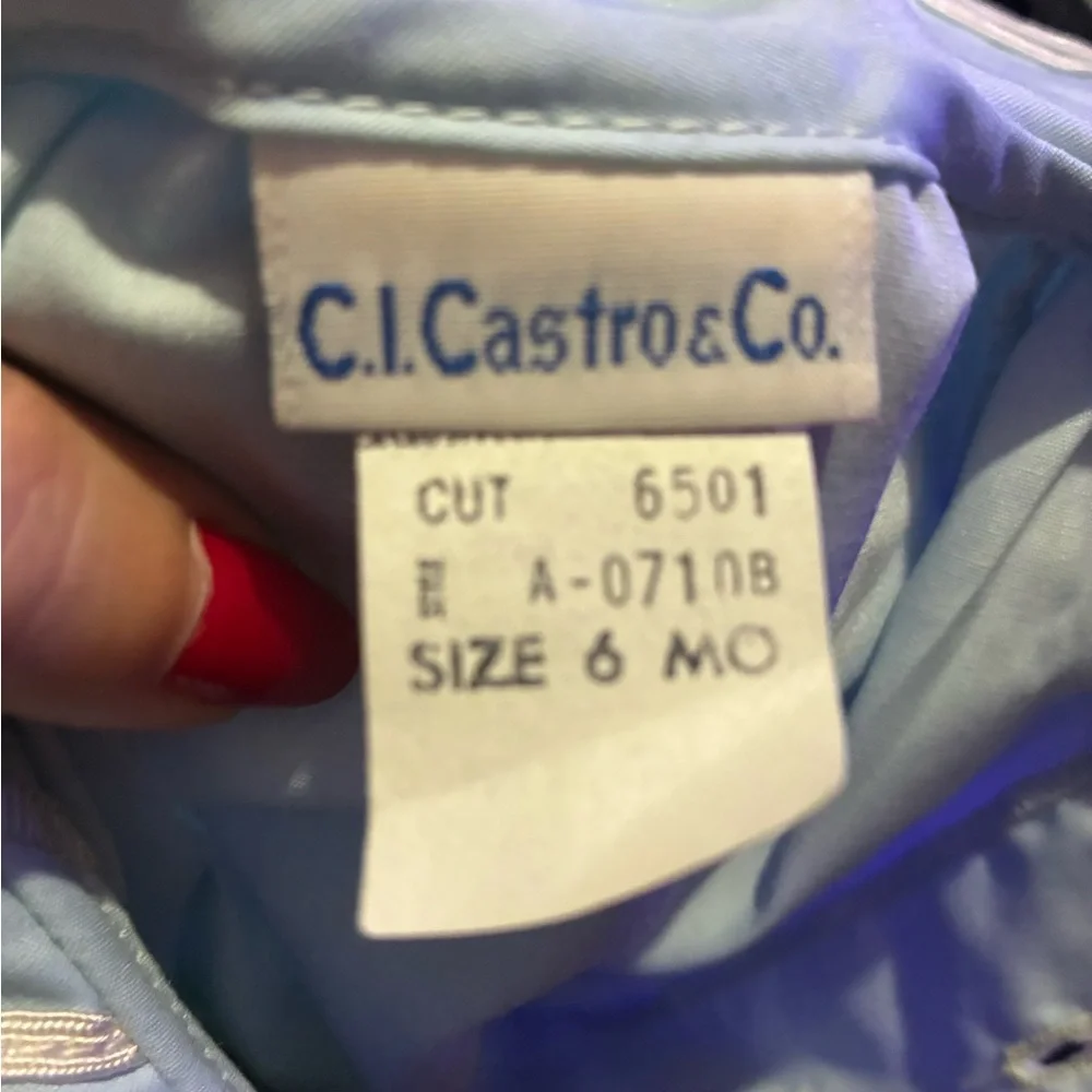 Vintage Classic Light Blue Sailor Romper for size 6 months C.I Castro